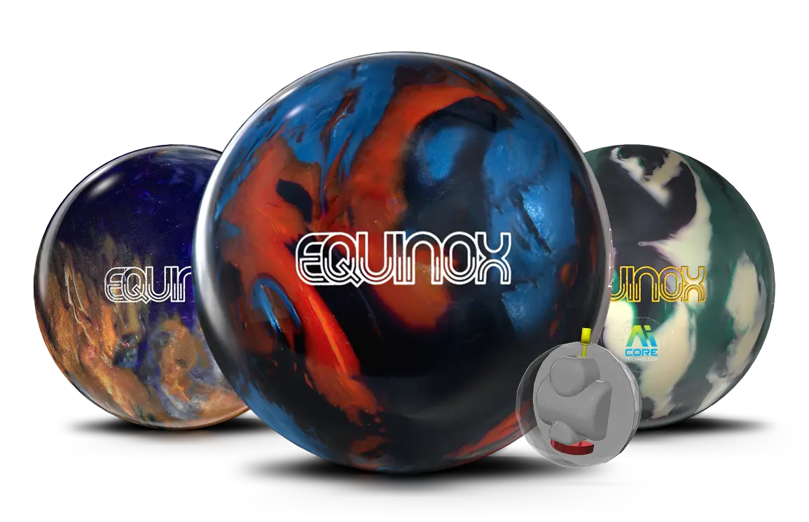 Equinox Hybrid, Equinox, and Equinox Solid bowling balls