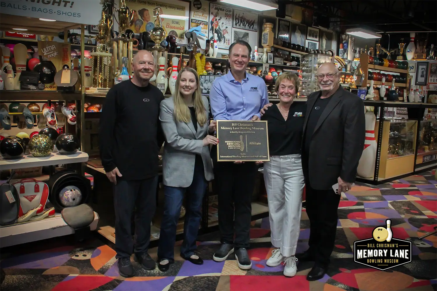 Plaque designation ceremony at Memory Lane Bowling Museum