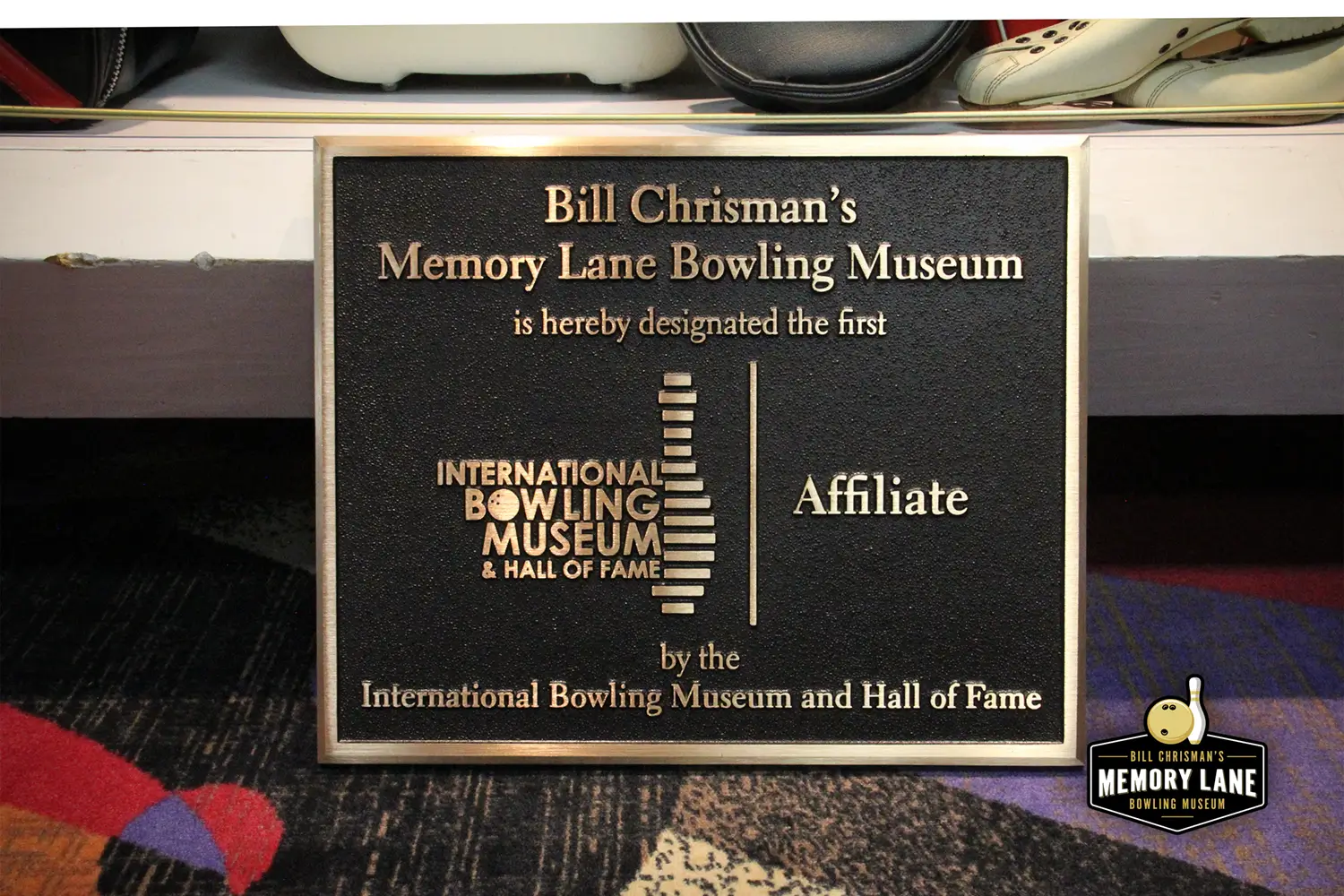 IBMHOF affiliate plaque now on display at Memory Lane