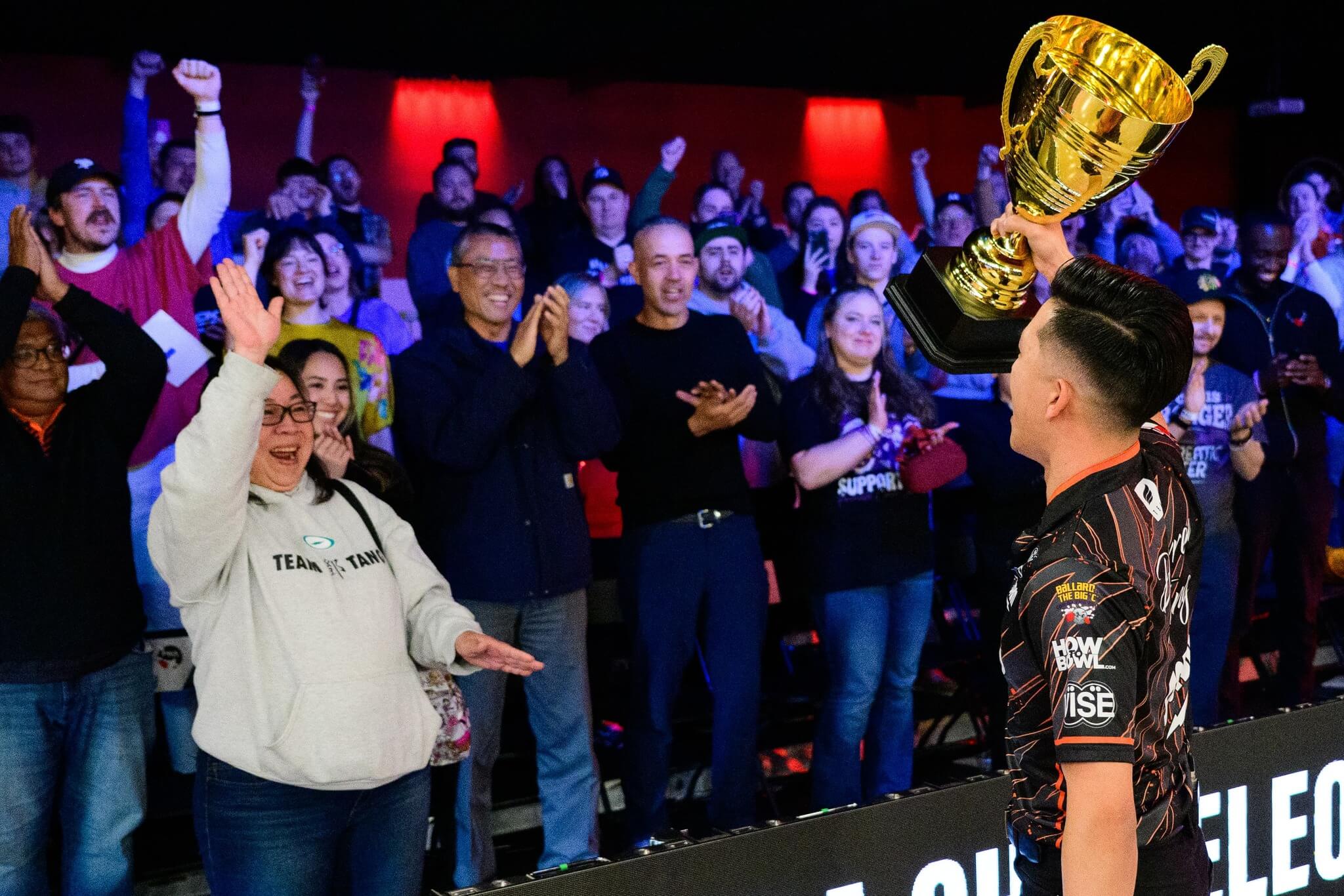 Darren Tang and family celebrating the historic PBA victory